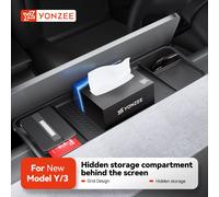 YZ Vassoio di Immagazzinaggio Per Tesla Modello Y Juniper 2025 Modello 3 Highland Scatola di Immagazzinaggio Dello Schermo Posteriore Staffa Cruscotto Scatola di Tessuti Pannello ECT