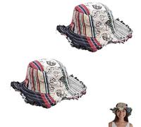 YZBBSH Camicia da mushroom multicolore patchwork con tasca nascosta, cappello da sole hippie, per spiaggia, viaggi e attività all'aperto, unisex, 2 pz, Taglia unica