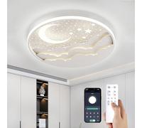 YZBEIMDAI Lampada da soffitto a LED per bambini, 40cm Stella Luna Plafoniera Cameretta Bambini Dimmerabile con Telecomando APP, 3000-6000K, Per Ragazzi Ragazze Cameretta