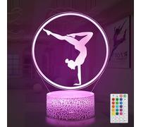 Yzddsi Luce notturna 3D per ginnastica artistica, idea regalo per ragazze, lampada illusione per bambini, donne, amici, allenatore, ginnastica, regalo di compleanno e Natale, illuminazione in 16