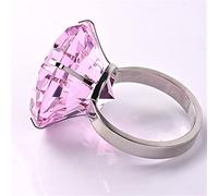 YZDKJ 8cm Crystal Super Grande Simulazione Anello Diamante Anello esagerato proposte proposta Divertente San Valentino Regalo Decorazione della casa (Color : Pink)