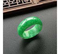 YZDKJ Anello da Uomo e Femminile Emerald Emerald Giasta Anello Secco Green Iron Dragon Flowey Flowers Pieno di Verde Myanmar Emerald Ring (Size : 18mm)