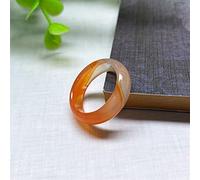 YZDKJ Anello in Pietra Naturale Fascino Rotondo Agate Naturali Anelli Dita per Le Donne Gioielli Gioielli di Alta qualità (Main Stone Color : Orange, Ring Size : 18mm)