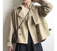 YZDKJ Giacca Donna Cappotto a Doppio Petto Sciolto Primavera in Primavera (Color : Khaki, Size : L 55-65kg)