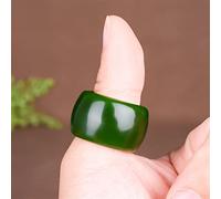 YZDKJ Natural Green Jade Anelli Real Stone Giada Anello Giada Jade Jade for Uomo Anelli for Le Donne Nickles Donne Jade Jewelry (Ring Size : 10.5)