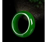 YZDKJ Natural Green Jade Stone Anello Cinese Charm Intagliato a Mano Jadete Jewelry Accessori Moda Amuleto per Gli Uomini Donne Lucky Regali (Ring Size : 12)