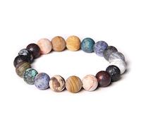 YZDKJ Universo Sistema Solare Bracciale in Pietra Naturale Piene Pianeti Yoga Chakra Braccialetto per Le Donne Uomo Best Friends Enter Energy Jewelry Regali 10mm (Length : 19CM, Metal Color : 11)