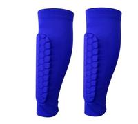 YZDKR 1 Pair Football Shin Guards Sleeves Honeycomb Nylon Support Sock Shin Protector Soccer Gear Shields Sports per Basket, Calcio, Corsa(Blue-2Pcs,XL)