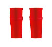YZDKR 1 Pair Soccer Shin Guard Football Crashproof Calf Protector Nylon Leg Sleeves Sock Shin Protector with Pocket per Basket, Calcio, Corsa(Red-Only Sleeves,S)