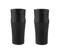 YZDKR 1 Pair Soccer Shin Guard Football Crashproof Calf Protector Nylon Leg Sleeves Sock Shin Protector with Pocket per Basket, Calcio, Corsa(Black-Only Sleeves,M)