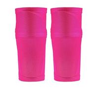 YZDKR 1 Pair Soccer Shin Guard Sleeves,Football Shin Pad Holder Protective Soft Calf Socks with Pocket per Basket, Calcio, Corsa(Rose Red,M)