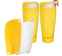 YZDKR 1 Pair Soccer Shin Guards - Adult Protective Pads with Sleeves Cushion Protection per Basket, Calcio, Corsa(Yellow,M)