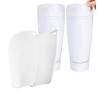 YZDKR 1 Pair Soccer Shin Guards - Adult Protective Pads with Sleeves Cushion Protection per Basket, Calcio, Corsa(White,L)