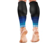 YZDKR 1 Pair Sports Calf Compression Sleeves Calf Support Brace Leg Guards Shin Splint Cycling Running Basketball Football per Basket, Calcio, Corsa(A-Black Blue)