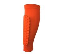 YZDKR 1 PC Football Shin Guards Protector Soccer Honeycomb Leg Calf Compression Sleeves Cycling Running Shinguards per Basket, Calcio, Corsa(1 PC Orange,L)