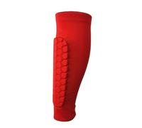YZDKR 1 PC Football Shin Guards Protector Soccer Honeycomb Leg Calf Compression Sleeves Cycling Running Shinguards per Basket, Calcio, Corsa(1 PC Red,M)