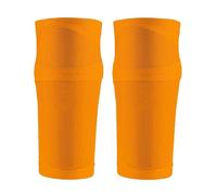 YZDKR 1Pair Soccer Shin Guard Football Crashproof Calf Protector Nylon Leg Sleeves Sock Shin Protector with Pocket Training per Basket, Calcio, Corsa(Orange,XL)