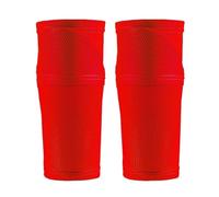 YZDKR 1Pair Soccer Shin Guard Football Crashproof Calf Protector Nylon Leg Sleeves Sock Shin Protector with Pocket Training per Basket, Calcio, Corsa(Red,XL)