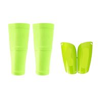 YZDKR A Set Soccer Shin Guard Adults Socks with Pocket Shields Legging Cover Sleeves Protective Gear per Basket, Calcio, Corsa(Bright green1 Set,L(Over 14))