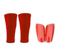 YZDKR A Set Soccer Shin Guard Adults Socks with Pocket Shields Legging Cover Sleeves Protective Gear per Basket, Calcio, Corsa(Red Set,L(Over 14))