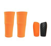 YZDKR A Set Soccer Shin Guard Adults Socks with Pocket Shields Legging Cover Sleeves Protective Gear per Basket, Calcio, Corsa(Orange3 Set,M(8-13Y))