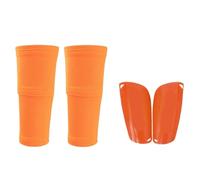 YZDKR A Set Soccer Shin Guard Adults Socks with Pocket Shields Legging Cover Sleeves Protective Gear per Basket, Calcio, Corsa(Orange1 Set,L(Over 14))