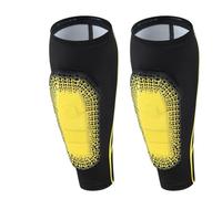 YZDKR Calf Compression Sleeves with Eva Pad for Men & Women - for Basketball Running Football per Basket, Calcio, Corsa(Black Yellow-2Pcs,XL)