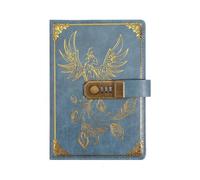 YZDKR Cancelleria Password Quaderno Diario Libro Retro A5 con Lucchetto Protezione Segreti 200 Pagine Viaggiatori Studente per l'organizzazione quotidiana personale(Style1-Blue)