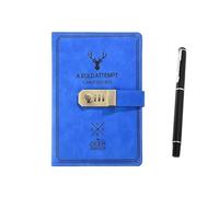 YZDKR Quaderno A5 con lucchetto, 360 pagine, blocchi for appunti, diario, materiale scolastico for ufficio per l'organizzazione quotidiana personale(Blue)