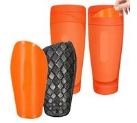 YZDKR Soccer Shin Guards for Adults Shin Guards with Sleeves, Lightweight, Protective Soccer Equipment per Basket, Calcio, Corsa(Orange,S)