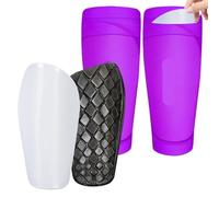 YZDKR Soccer Shin Guards for Adults Shin Guards with Sleeves, Lightweight, Protective Soccer Equipment per Basket, Calcio, Corsa(Purple,M)