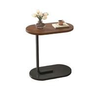 YZDKR Tavolino laterale a forma di C for soggiorno Mini moderno tavolino angolare da caffè Tavolini laterali for divano casa Mobili for camera letto per soggiorno e ufficio(Walnut)