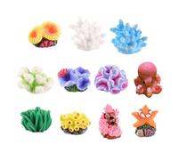 Yzdysg 11Pcs Resine Decorative Coralli Alghe Figure Miniature Ornamenti Per Acquari E Acquari Accessori Regalo Fishtank Decors Set
