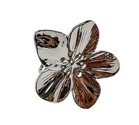 Yzdysg Anelli, eleganti anelli regolabili a forma di foglia con perle finte e strass, accessorio portatile per donne alla moda, Inner circle diameter: 1.5cm, Metallo