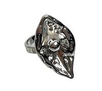 Yzdysg Anelli, eleganti anelli regolabili a forma di foglia con perle finte e strass, accessorio portatile per donne alla moda, Inner circle diameter: 1.5cm, Metallo