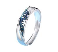Yzdysg Anelli, Moda Van-Gogh Starry-Sky Coppia Per Le Donne Uomini Romance Finger Regolabile Aperto Studente Compleanno Gioielli, Adjustable opening, Rame