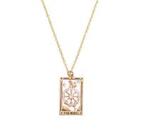 Yzdysg Collana rettangolare con ciondolo a forma di tarocchi mistici, progettata per coloro che cercano un simbolo di saggezza ed enigmi