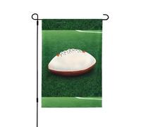 YzgWjBhd Bandiera bianca con palla da rugby, verticale su entrambi i lati, di alta qualità, per primavera ed estate, grande, decorazione stagionale, 31,8 x 45,7 cm