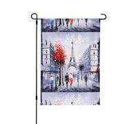 YzgWjBhd Bandiera verticale su entrambi i lati, con albero della città di Parigi, Torre Eiffel, per la primavera e l'estate, decorazione stagionale, 31,8 x 45,7 cm