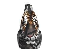 YzgWjBhd Borsa a tracolla da uomo con stampa dinosauro verde diagonale, zaino a tracolla carino, 19,1 cm L x 8,9 cm L x 38,9 cm H, Tigre a riposo, Taglia unica