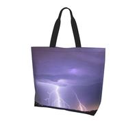 YzgWjBhd Borsa larga da donna, con bandiera italiana, grande, per la spesa, divertente, leggera, per tutti i giorni, Tempesta di, One Size