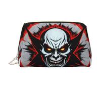 YzgWjBhd Borsa per il trucco da donna, con stampa di fantasma malvagio rosso e nero, borsa per cosmetici impermeabile divertente per casa, viaggi, ufficio, borsa in pelle con cerniera, Oro, taglia