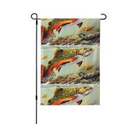 YzgWjBhd Brook - Bandiera verticale a doppia faccia, per la pesca alla trota, per la casa di alta qualità, per primavera ed estate, decorazione stagionale, 31,8 x 45,7 cm
