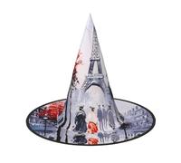 YzgWjBhd Cappello da strega di Halloween con stampa artistica della Torre Eiffel della città di Parigi, 2 pezzi