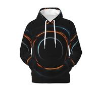 YzgWjBhd Felpa con cappuccio in pile alla moda per uomo e donna, stampa misteriosa cosmica con buchi neri, pullover con cappuccio casual, bianco, Large