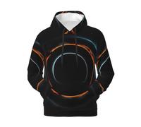 YzgWjBhd Felpa con cappuccio in pile alla moda per uomo e donna, stampa misteriosa cosmica con buchi neri, pullover con cappuccio casual, Nero, XXL