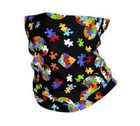 YzgWjBhd Foulard multifunzione per la consapevolezza dell'autismo, con motivo a cuore, con stampa, protezione UV, ghetta elastica per il collo, per uomini e donne, design senza cuciture per ciclismo