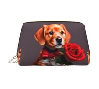 YzgWjBhd Gentleman-like Gog Borsa per il trucco da donna, divertente borsa per cosmetici impermeabile per casa, viaggi, ufficio, borsa in pelle con cerniera, Oro, One Size