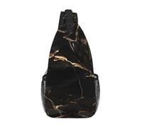 YzgWjBhd Gentleman-like Gog Print Crossbody zaino per uomo donna divertente durevole escursionismo borsa da petto, Marmo Oro Nero, taglia unica