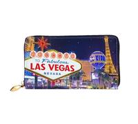 YzgWjBhd Las Vegas Night City Print Portafoglio in pelle, elegante portafoglio da donna con porta carte di credito organizer per denaro